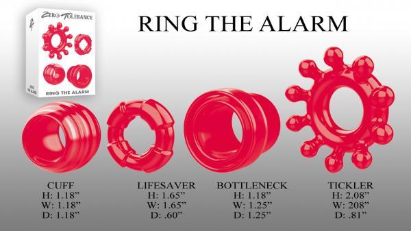 Ring The Alarm Red Cock Ring Set 4 Pack