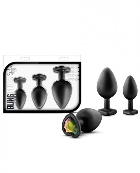 Bling Plugs Training Kit Black with Gem End