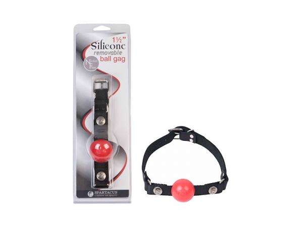 Removable Silicone Ball Gag 1.5 Inch - Red