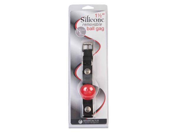 Removable Silicone Ball Gag 1.5 Inch - Red