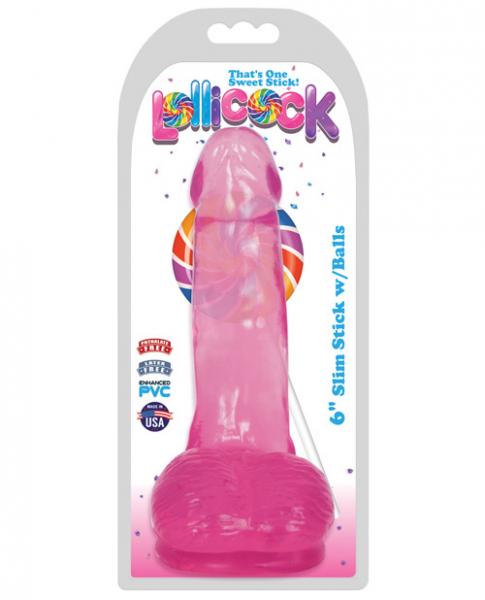 Lollicock 6 inches Slim Stick Dildo with Balls