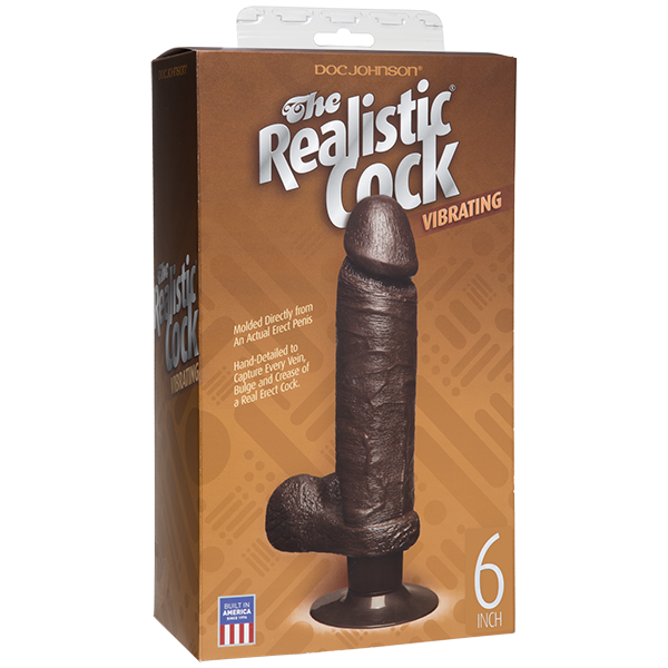 Vibro Realistic Cock Black 6 inch