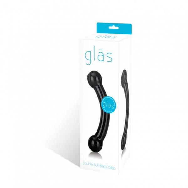 Glas Double Bull Glass Dildo Black