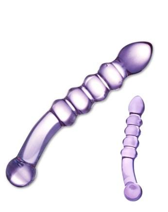 Glas Purple Rain 9 In. Ribbed Dildo