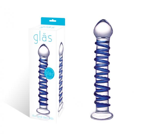 Glas Spiral Glass Dildo Blue