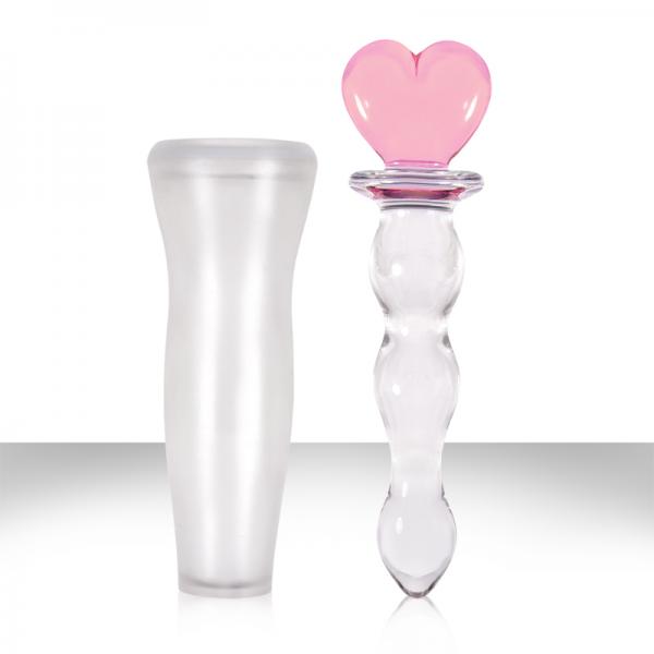 Crystal Heart Of Glass Wand and Vase - Pink