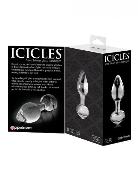 Icicles No 44 Glass Anal Plug 2.5 Inch - Clear