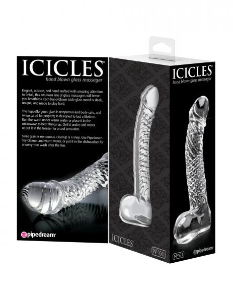 Icicles No 61 Glass Massagers G-Spot Dildo Clear