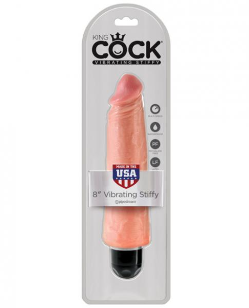 King Cock 8 inches Vibrating Stiffy Beige