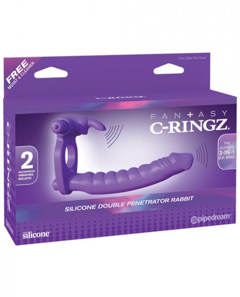 Fantasy C-Ringz Silicone DP Rabbit Vibrator Purple