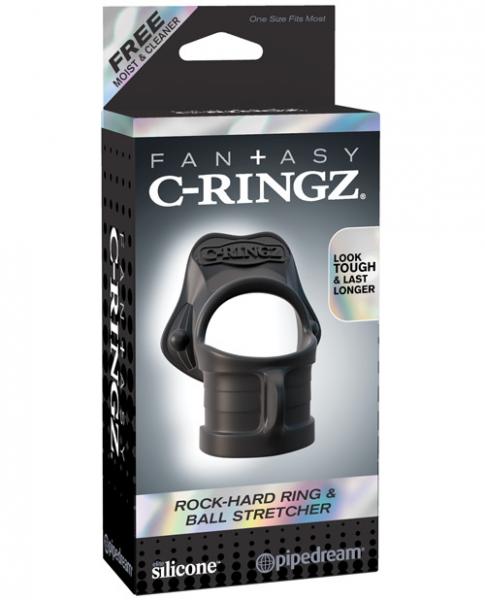 Fantasy C-Ringz Rock Hard Ring & Ball Stretcher Black