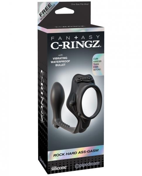 Rock Hard Ass Gasm Vibrating Ring - Black