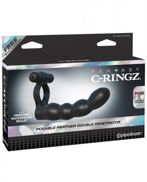 Fantasy C-Ringz Posable Partner Double Penetrator Black