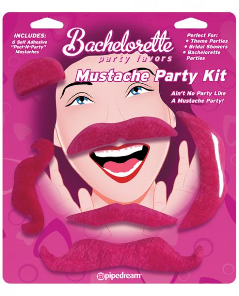 Mustache Party Kit Favors 6 Count Pink