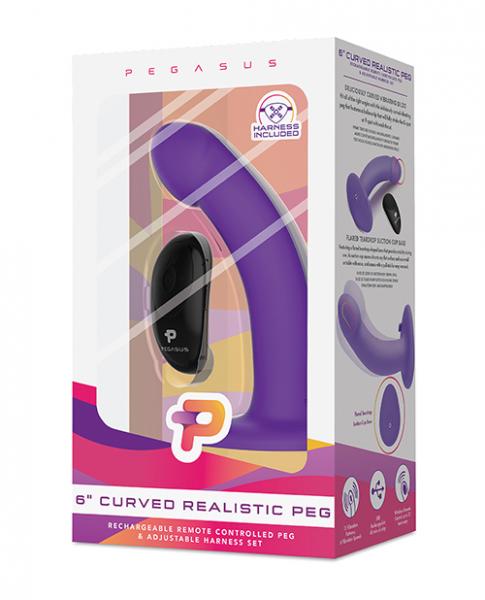 Pegasus 6 inches Curved Peg Harness & Remote Set Purple