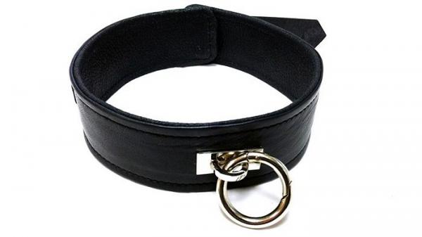 Rouge Leather Plain Collar 1 Ring Black