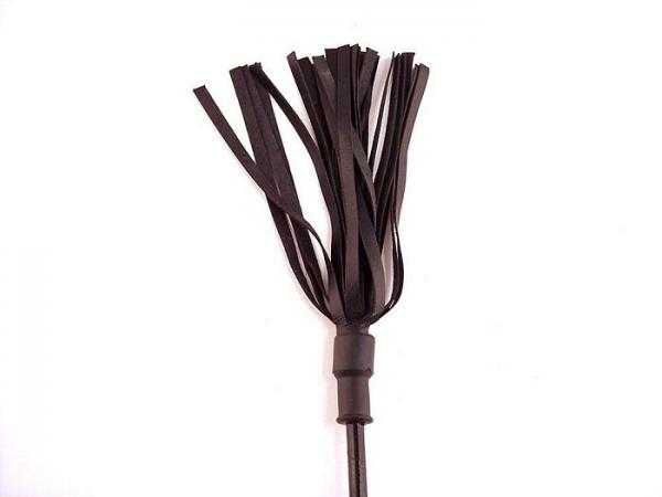 Rouge Leather Riding Crop Wooden Handle Black