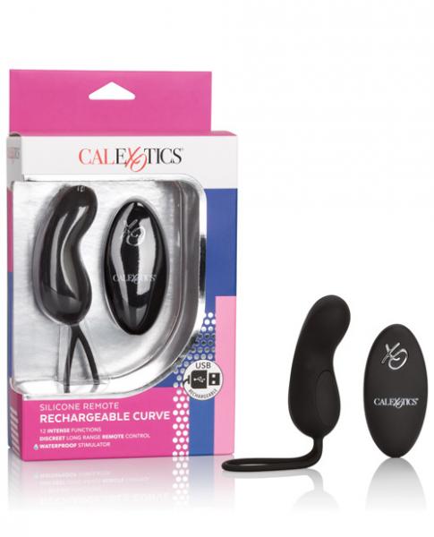 Silicone Remote USB Rechargeable Curve Black Bullet