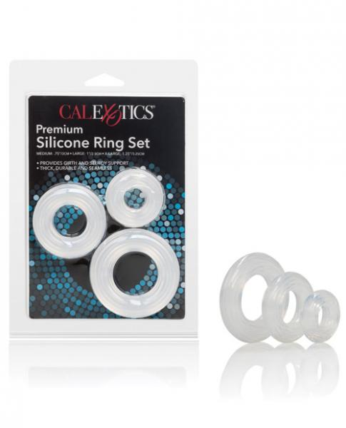 Premium Silicone Ring Set Clear Pack Of 3