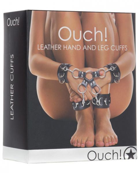 Ouch Leather Hand And Leg Cuffs Hogtie