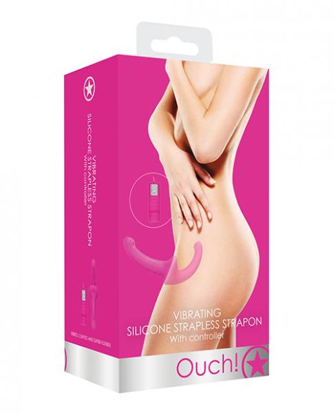 Ouch Vibrating Silicone Strapless Strap On Pink