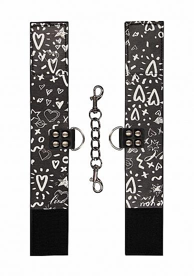 Shots Ouch Love Street Art Fashion Printed Ankle Cuffs - Black