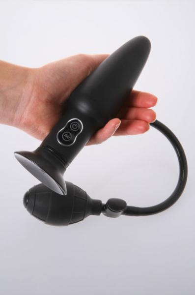 Inflatable Vibrating Butt Plug Black