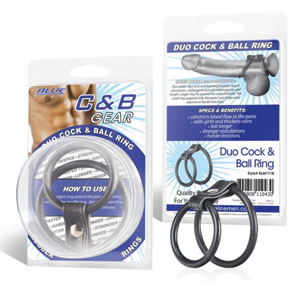 C & B Gear Duo Cock And Ball Ring Black