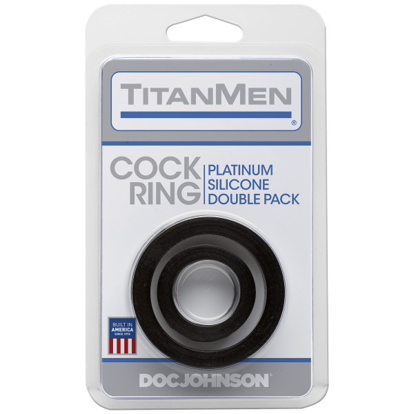 Titanmen Cock Ring Platinum Silicone Double Pack