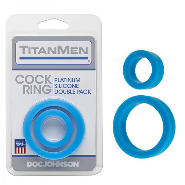 Titanmen Cock Ring Platinum Silicone Double Pack