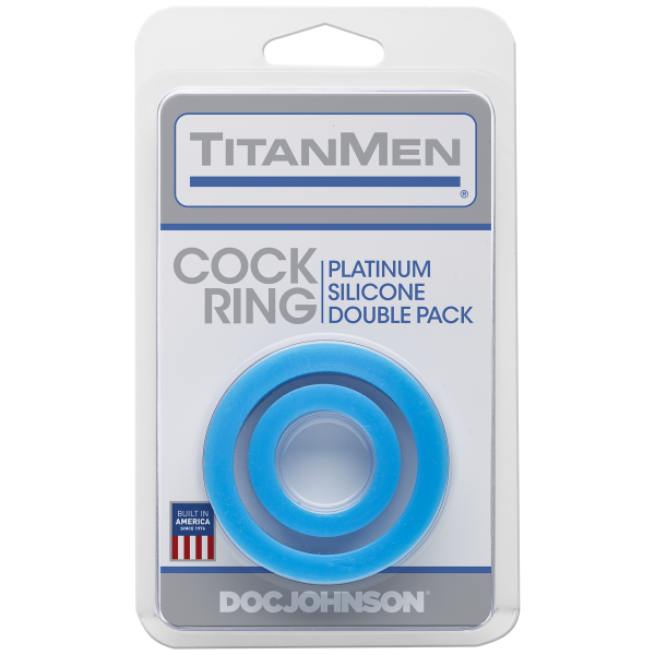 Titanmen Cock Ring Platinum Silicone Double Pack