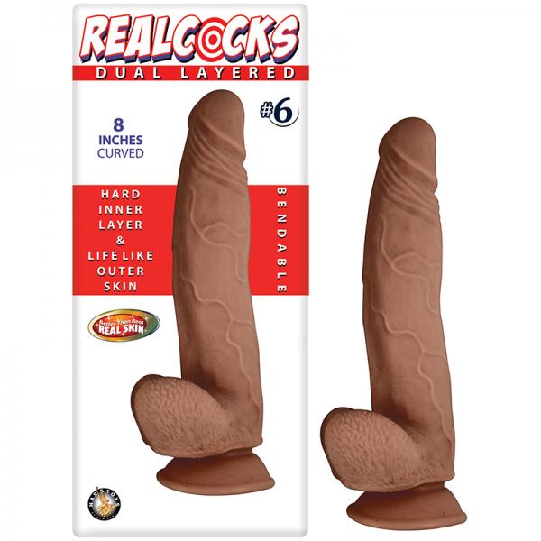 Real Cocks Dual Layered #6 8 inches Curved Dildo