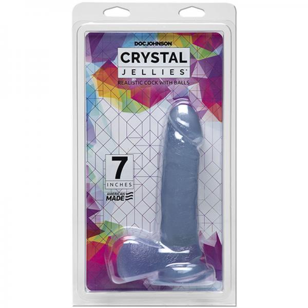 Crystal Jellies 7in Realistic Cock W/balls