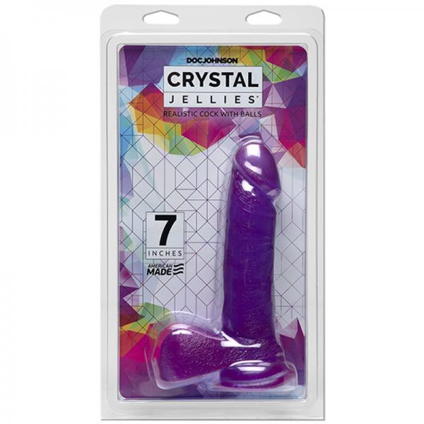 Crystal Jellies 7in Realistic Cock W/balls