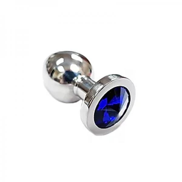 Stainless Steel Smooth Small Butt Plug w/Crystal