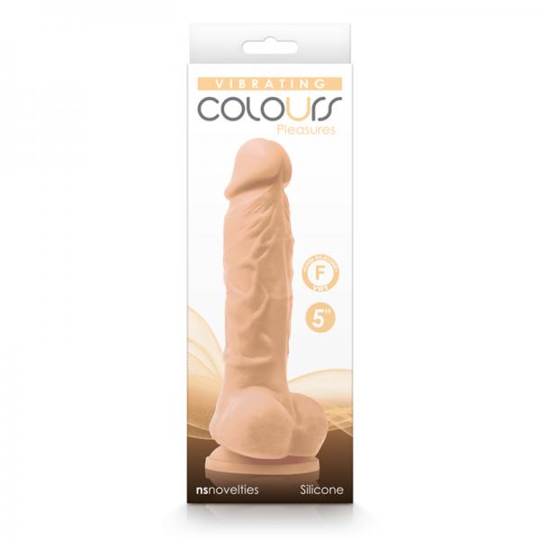 Colours Pleasures Vibrating 5'' Dildo - White