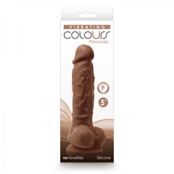 Colours Pleasures Vibrating 5'' Dildo - Brown