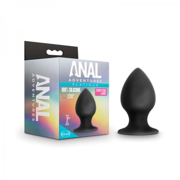 Anal Adventures Platinum - Silicone Anal Stout Plug - Large - Black