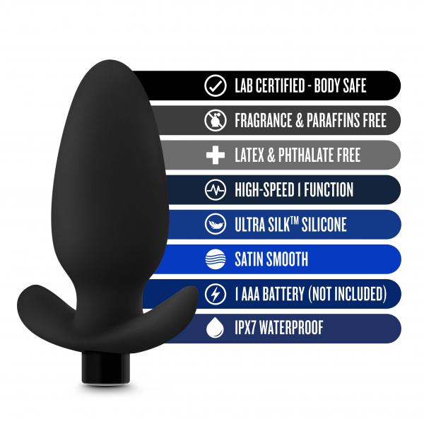 Anal Adventures Platinum- Silicone Saddle Plug- Black