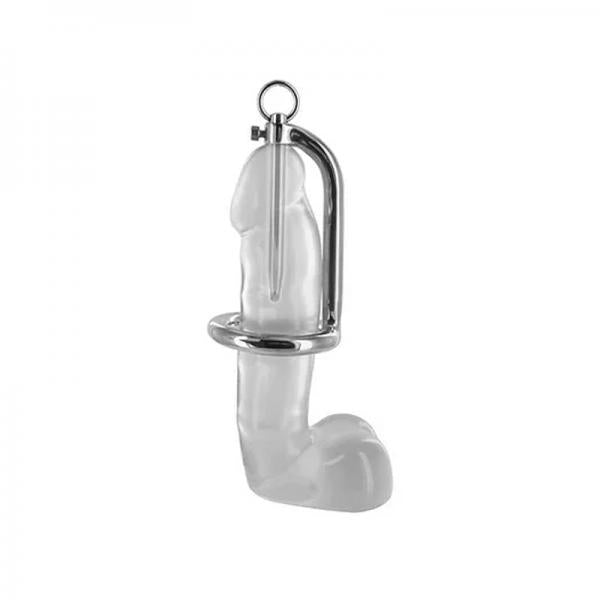 Chastity Cock Ring/urethral Probe Steel