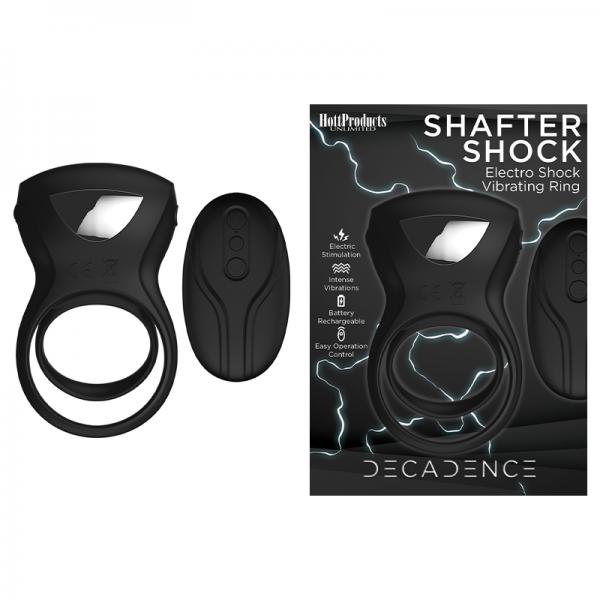 Decadence Shafter Shock E-stim Cock Ring Black