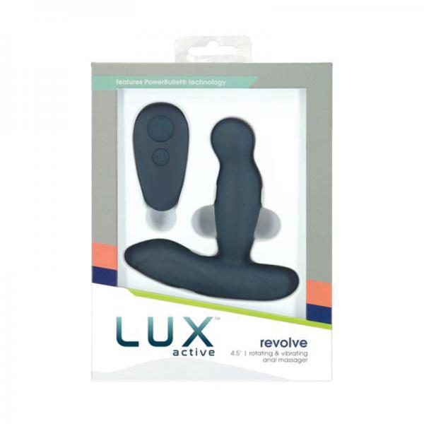 Lux Active Revolve 4.5 In. Rotating And Vibrating Silicone Massager Black