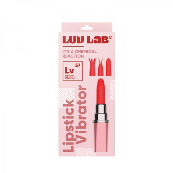 Luv Inc. Lipstick Vibrator W/4 Heads - Light Pink