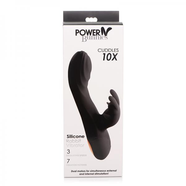 Power Bunny Cuddles Rabbit Vibe Silicone Rechargeable Black