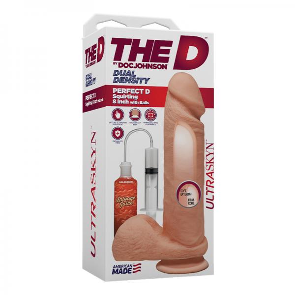 The D Perfect D Squirting 8 In. With Balls Ultraskyn Vanilla