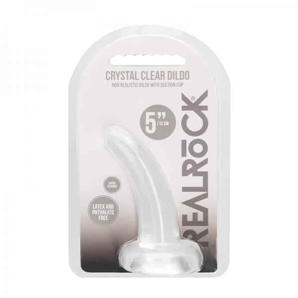 Realrock Crystal Clear Non-realistic Dildo With Suction Cup 4.5 In. Translucent