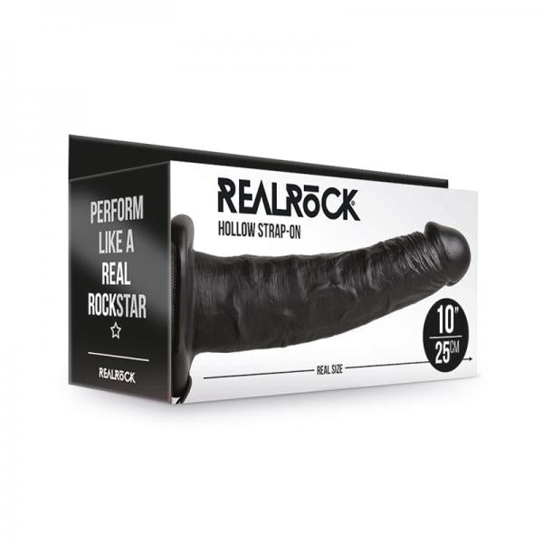 Realrock Hollow Strap-on Without Balls 10 In. Chocolate