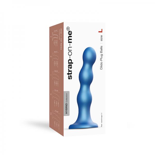 Strap-on-me Dildo Plug Balls L Metallic Blue