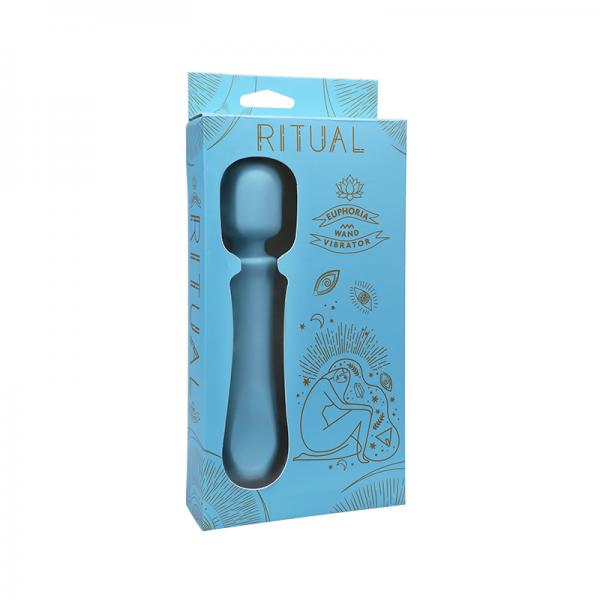 Ritual Euphoria Rechargeable Silicone Wand Vibe Blue