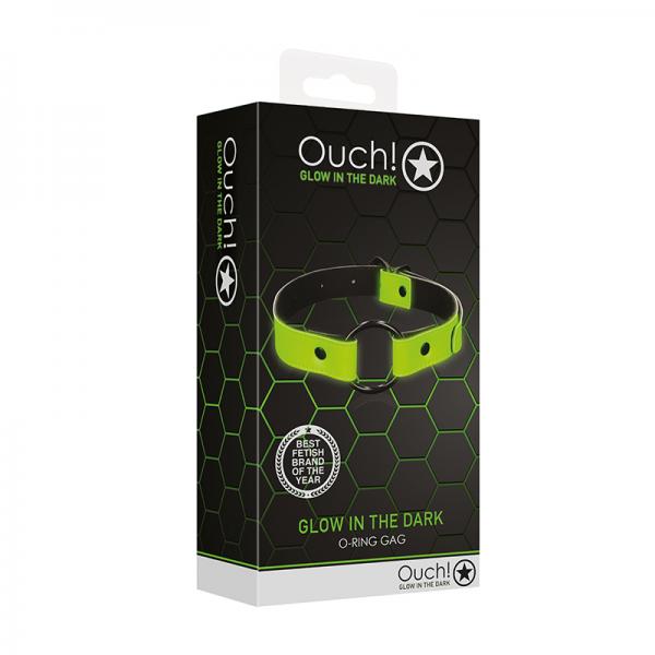 Ouch! Glow O-ring Gag - Glow In The Dark - Green